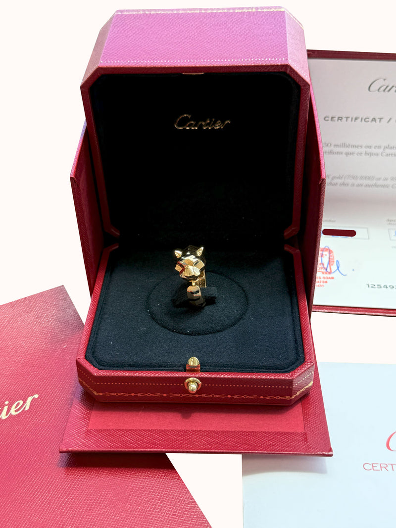 Cartier Panthère de Cartier Tsavorite Garnets Onyx Ring Yellow Gold