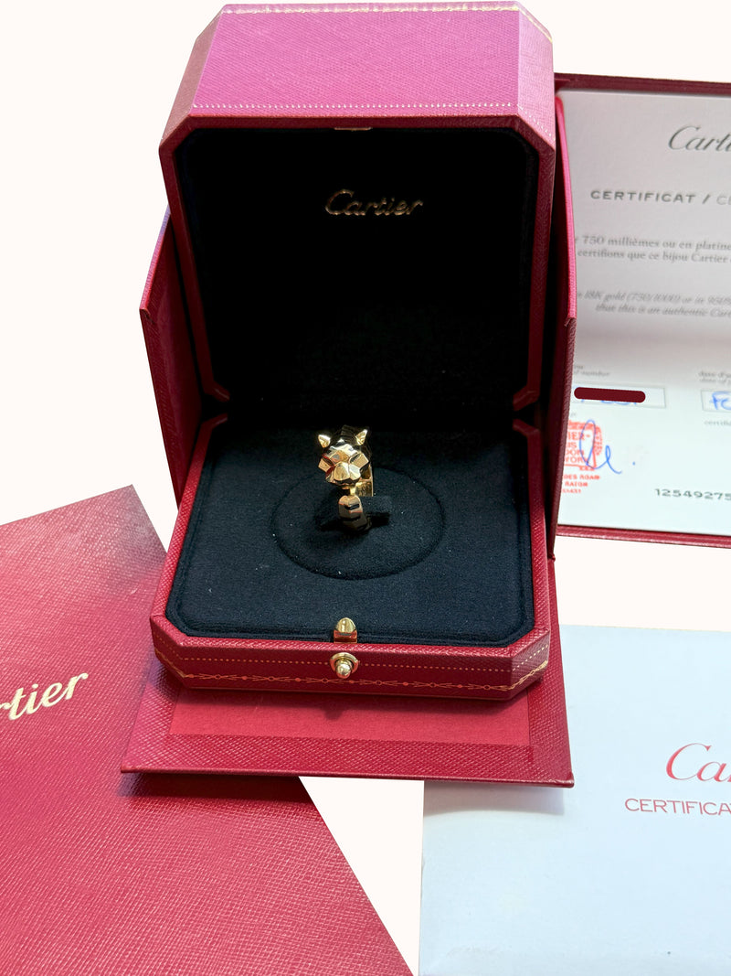 Cartier Panthère de Cartier Tsavorite Garnets Onyx Ring Yellow Gold