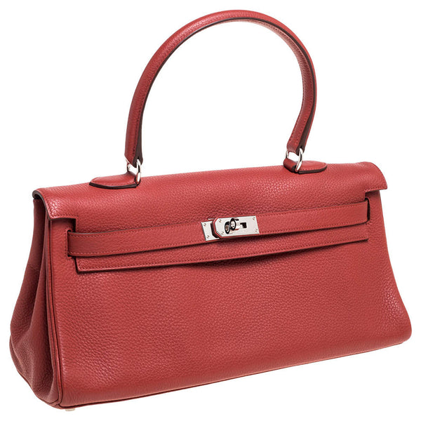 Hermes Kelly 42 Sanguine Taurillon Clemence Leather Palladium Hardware