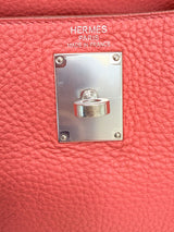 Hermes Kelly 42 Sanguine Taurillon Clemence Leather Palladium Hardware