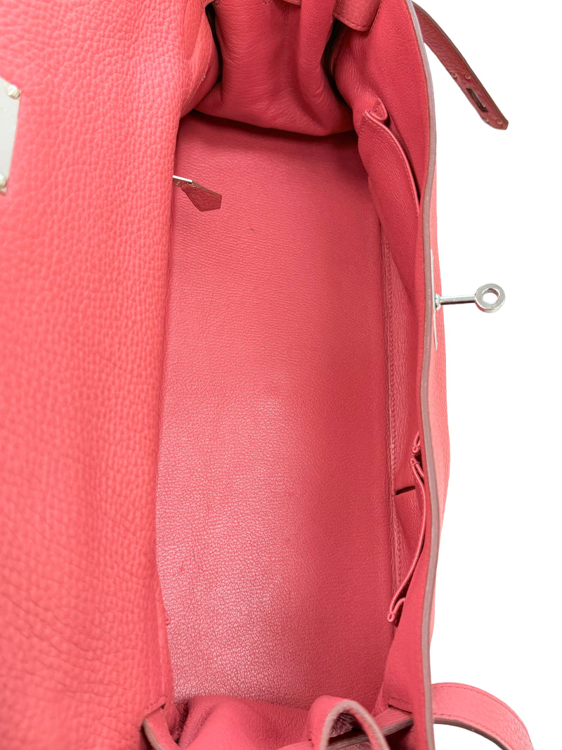 Hermes Kelly 42 Sanguine Taurillon Clemence Leather Palladium Hardware