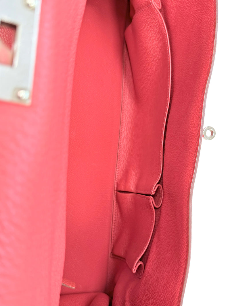 Hermes Kelly 42 Sanguine Taurillon Clemence Leather Palladium Hardware