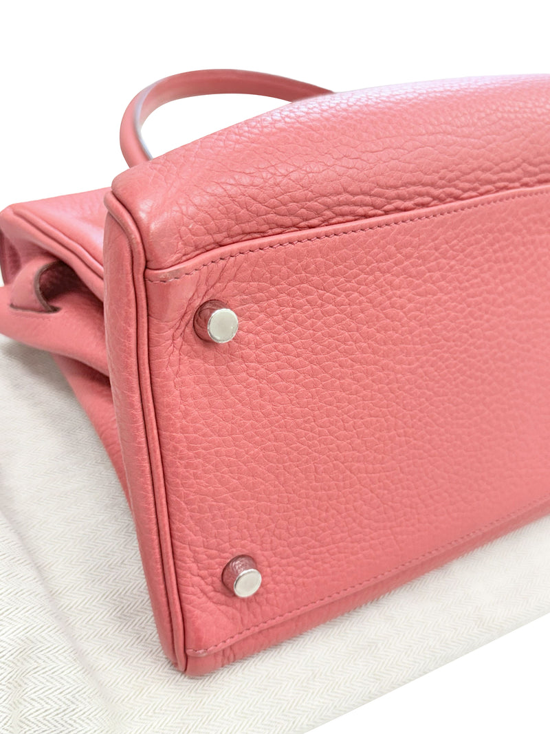 Hermes Kelly 42 Sanguine Taurillon Clemence Leather Palladium Hardware