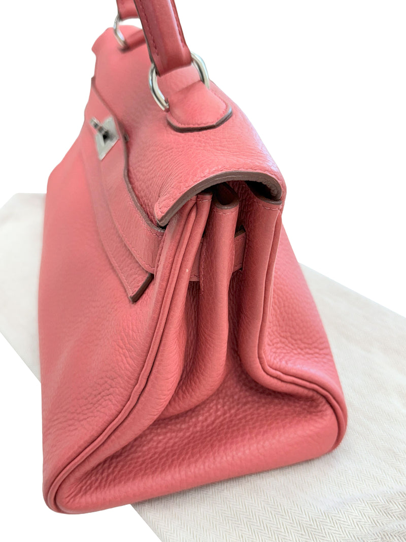 Hermes Kelly 42 Sanguine Taurillon Clemence Leather Palladium Hardware