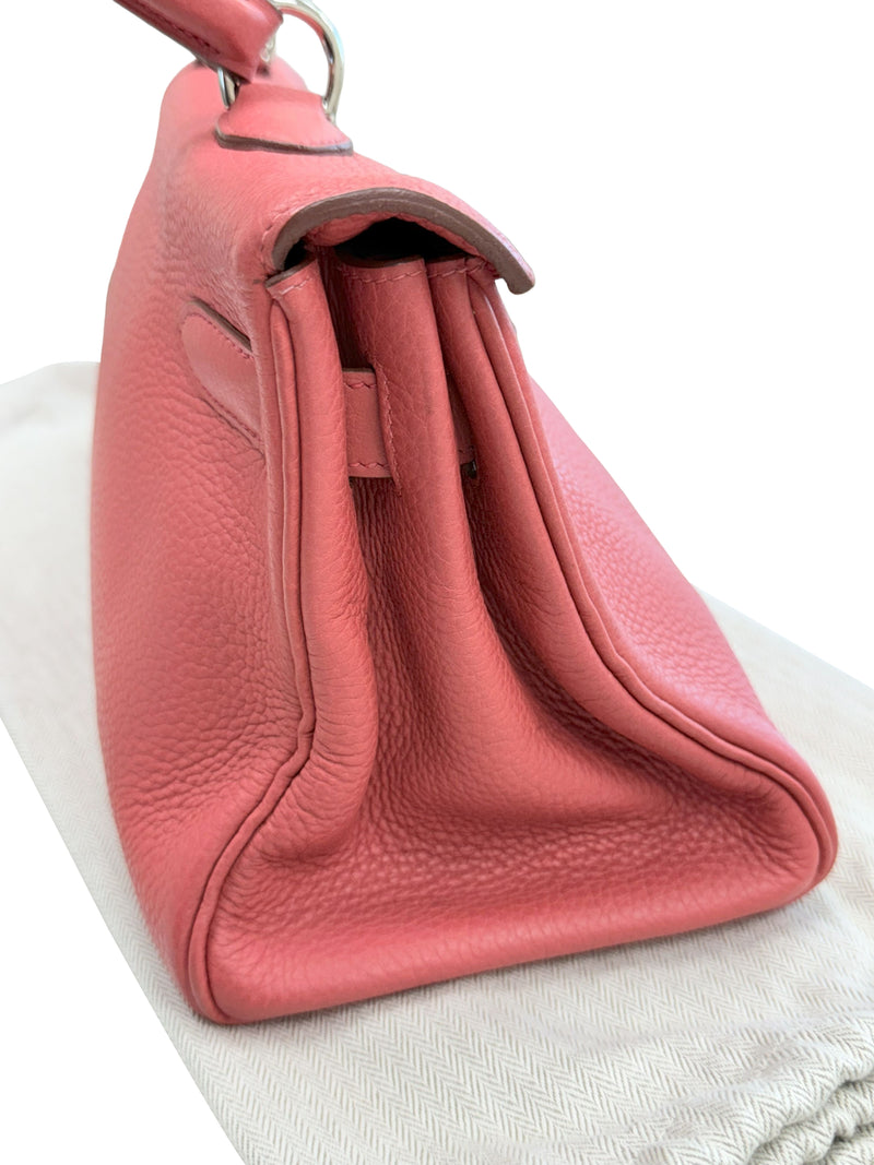 Hermes Kelly 42 Sanguine Taurillon Clemence Leather Palladium Hardware