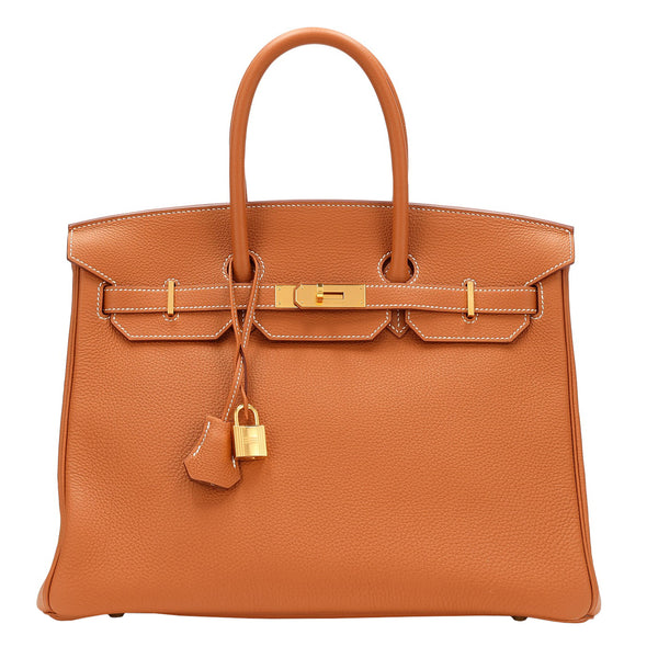 Hermes Birkin 35 Gold Togo Leather With Gold Hardware Handbag