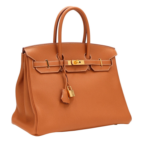 Hermes Birkin 35 Gold Togo Leather With Gold Hardware Handbag