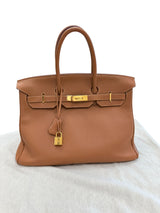 Hermes Birkin 35 Gold Togo Leather With Gold Hardware Handbag