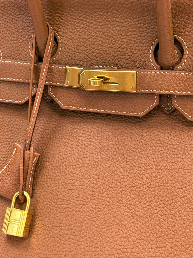 Hermes Birkin 35 Gold Togo Leather With Gold Hardware Handbag
