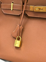 Hermes Birkin 35 Gold Togo Leather With Gold Hardware Handbag