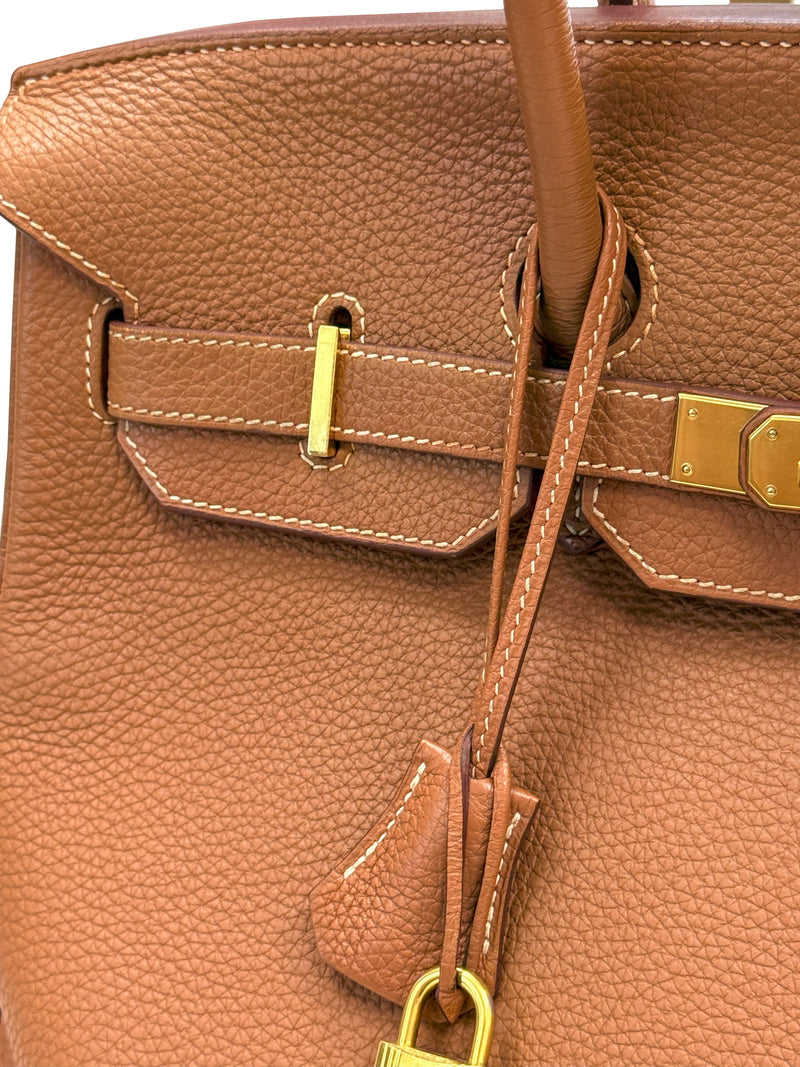 Hermes Birkin 35 Gold Togo Leather With Gold Hardware Handbag