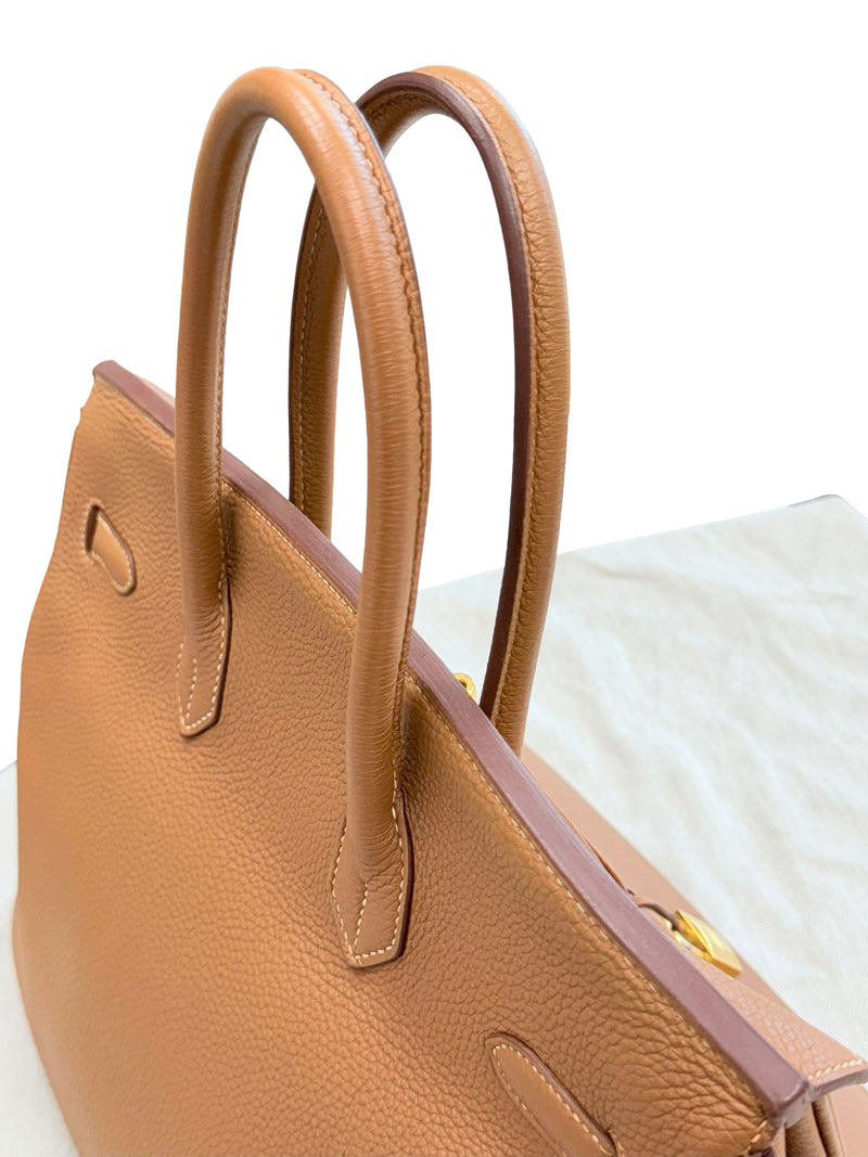 Hermes Birkin 35 Gold Togo Leather With Gold Hardware Handbag