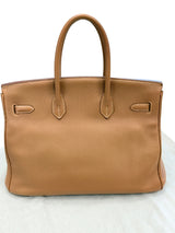 Hermes Birkin 35 Gold Togo Leather With Gold Hardware Handbag