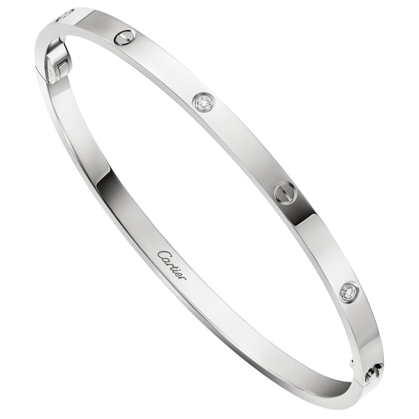 Cartier Love Bracelet 6 Diamonds Small Model In 18K White Gold