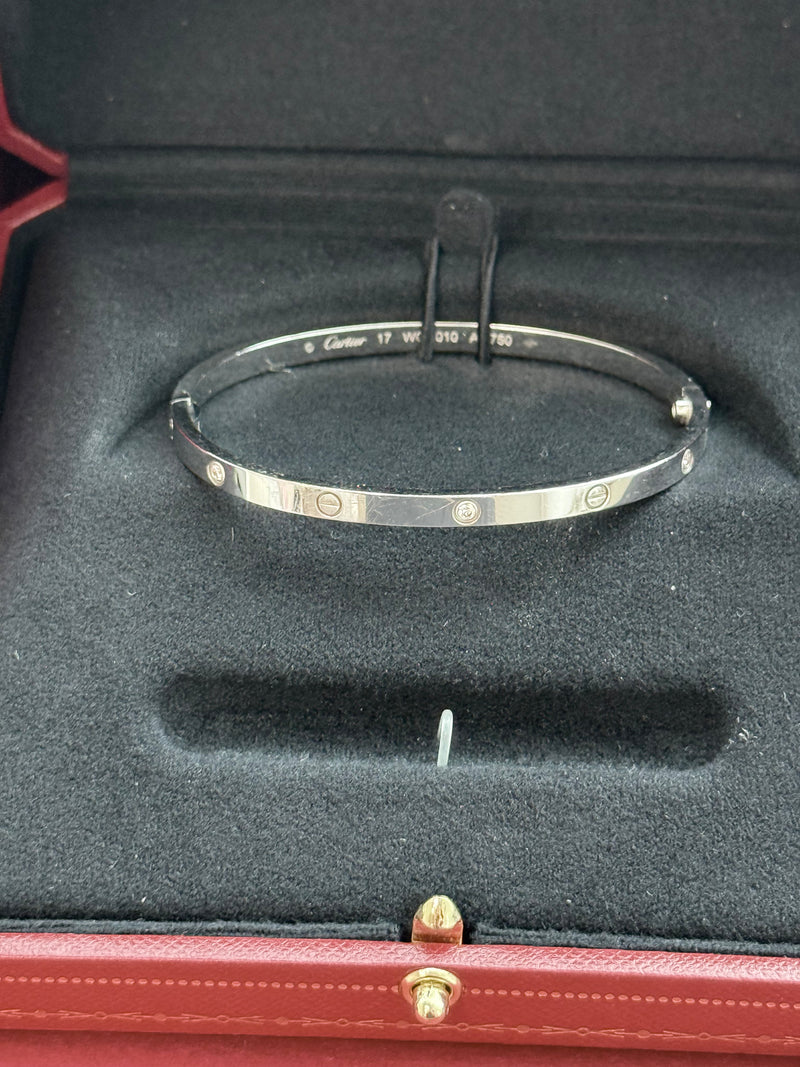 Cartier Love Bracelet 6 Diamonds Small Model In 18K White Gold