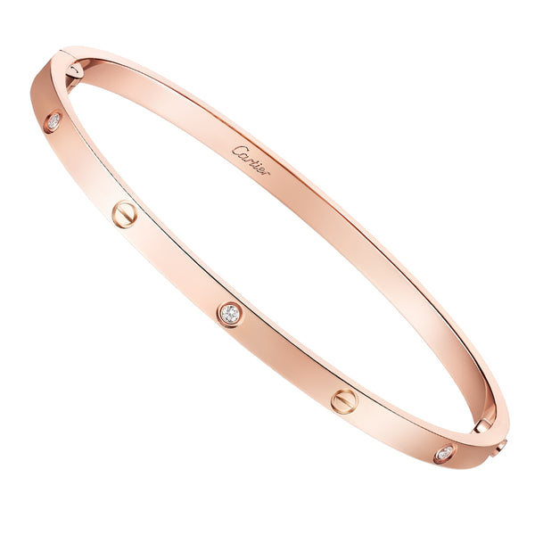 Cartier Love Bracelet 6 Diamonds Small Model Single-Screw Closure 18K Rose Gold