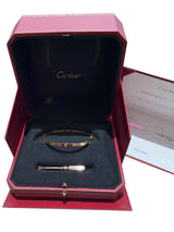 Cartier Love Bracelet 6 Diamonds Small Model Single-Screw Closure 18K Rose Gold