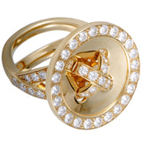 Van Cleef & Arpels Boutonnière Button Ring in Yellow Gold and Diamonds