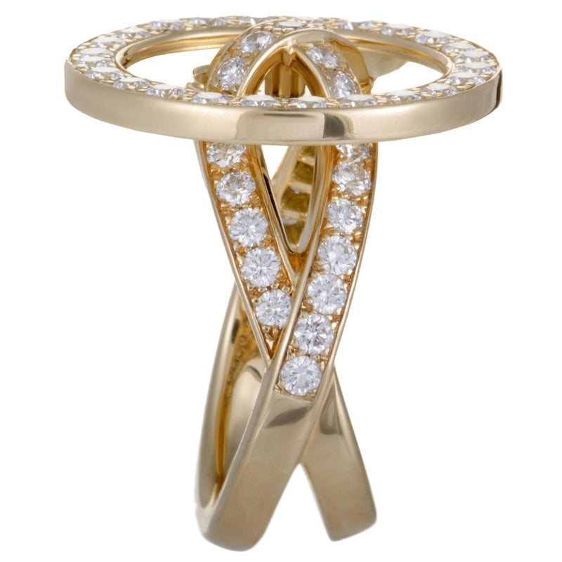 Van Cleef & Arpels Boutonnière Button Ring in Yellow Gold and Diamonds