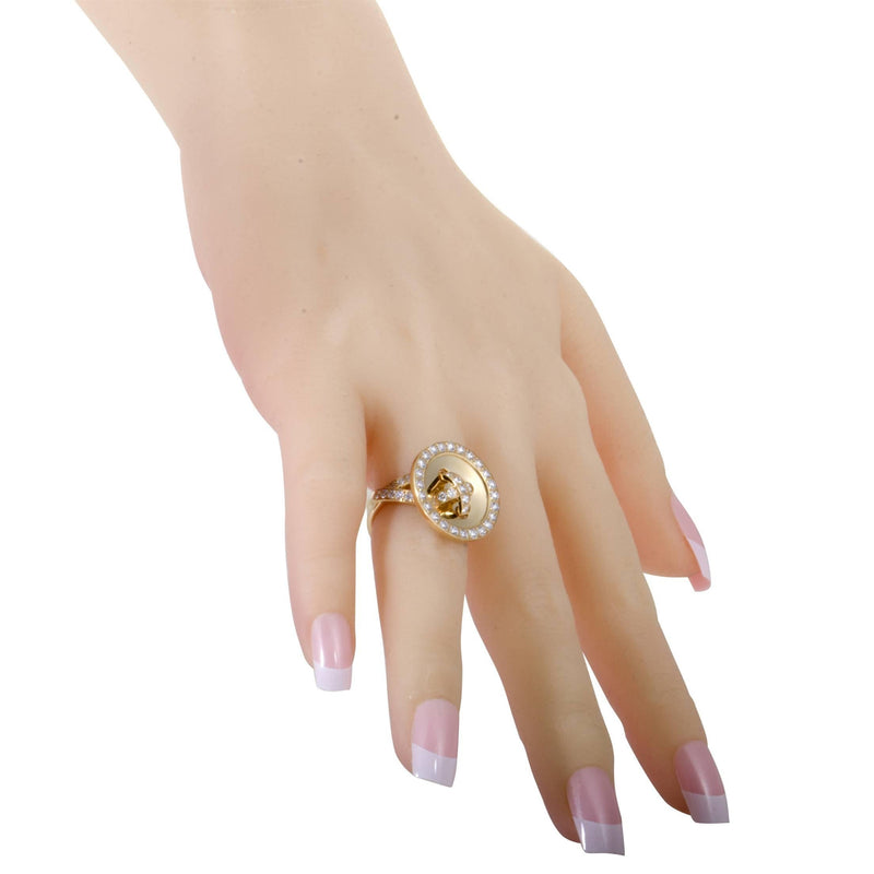 Van Cleef & Arpels Boutonnière Button Ring in Yellow Gold and Diamonds
