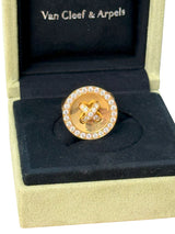 Van Cleef & Arpels Boutonnière Button Ring in Yellow Gold and Diamonds
