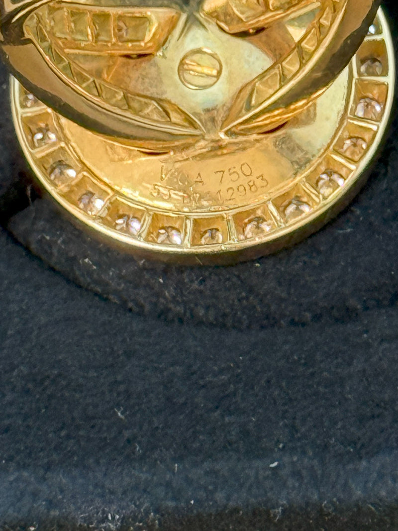 Van Cleef & Arpels Boutonnière Button Ring in Yellow Gold and Diamonds