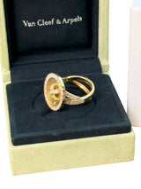 Van Cleef & Arpels Boutonnière Button Ring in Yellow Gold and Diamonds