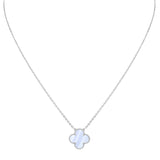 Van Cleef & Arpels Alhambra Chalcedony Pendant Necklace in 18k White Gold