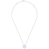 Van Cleef & Arpels Alhambra Chalcedony Pendant Necklace in 18k White Gold