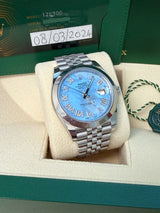 Rolex Datejust 41mm MOP Roman Diamond Dial Smooth Bezel Steel Mens Watch 126300