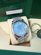 Rolex Datejust 41mm MOP Roman Diamond Dial Smooth Bezel Steel Mens Watch 126300