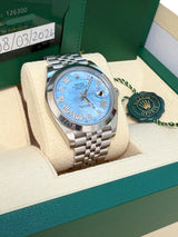 Rolex Datejust 41mm MOP Roman Diamond Dial Smooth Bezel Steel Mens Watch 126300