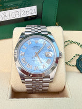 Rolex Datejust 41mm MOP Roman Diamond Dial Smooth Bezel Steel Mens Watch 126300