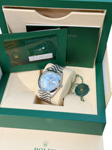 Rolex Datejust 41mm MOP Roman Diamond Dial Smooth Bezel Steel Mens Watch 126300