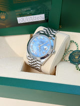 Rolex Datejust 41mm MOP Roman Diamond Dial Smooth Bezel Steel Mens Watch 126300