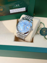 Rolex Datejust 41mm MOP Roman Diamond Dial Smooth Bezel Steel Mens Watch 126300