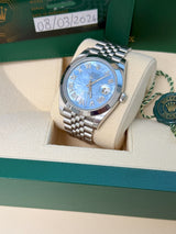 Rolex Datejust 41mm MOP Roman Diamond Dial Smooth Bezel Steel Mens Watch 126300