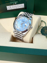 Rolex Datejust 41mm MOP Roman Diamond Dial Smooth Bezel Steel Mens Watch 126300