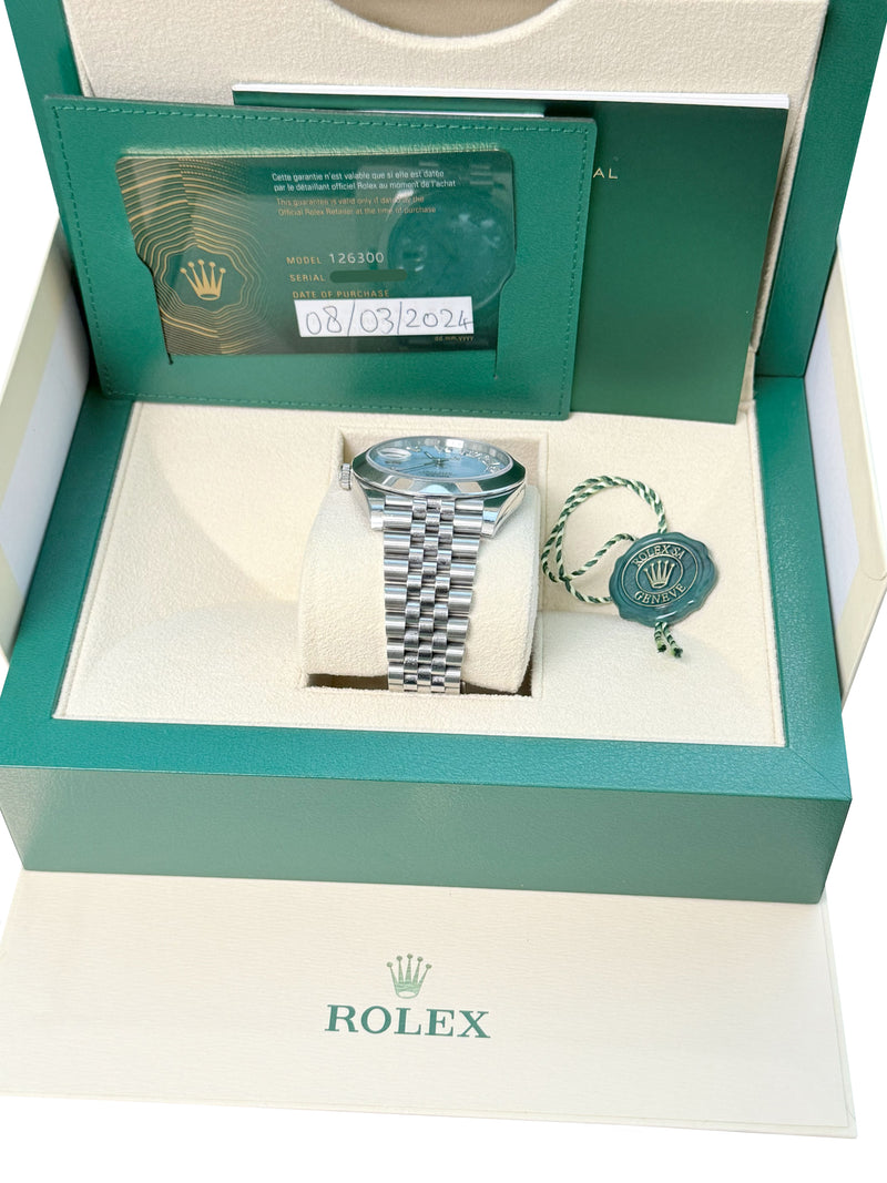 Rolex Datejust 41mm MOP Roman Diamond Dial Smooth Bezel Steel Mens Watch 126300