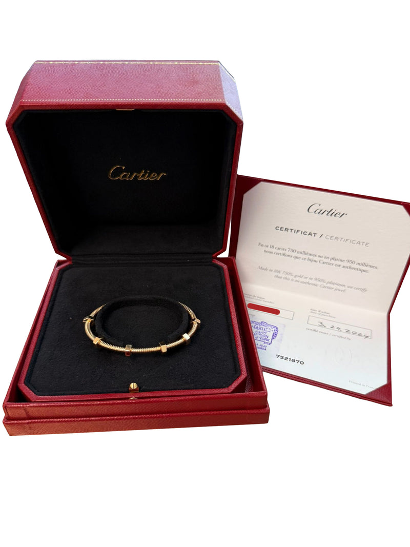 Cartier Ecrou De Cartier Bracelet 18K Rose Gold Size 17 Banlge
