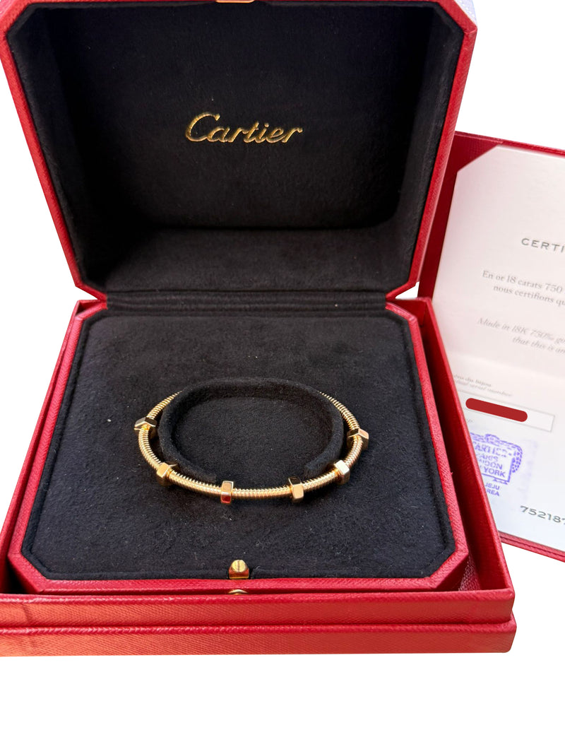 Cartier Ecrou De Cartier Bracelet 18K Rose Gold Size 17 Banlge