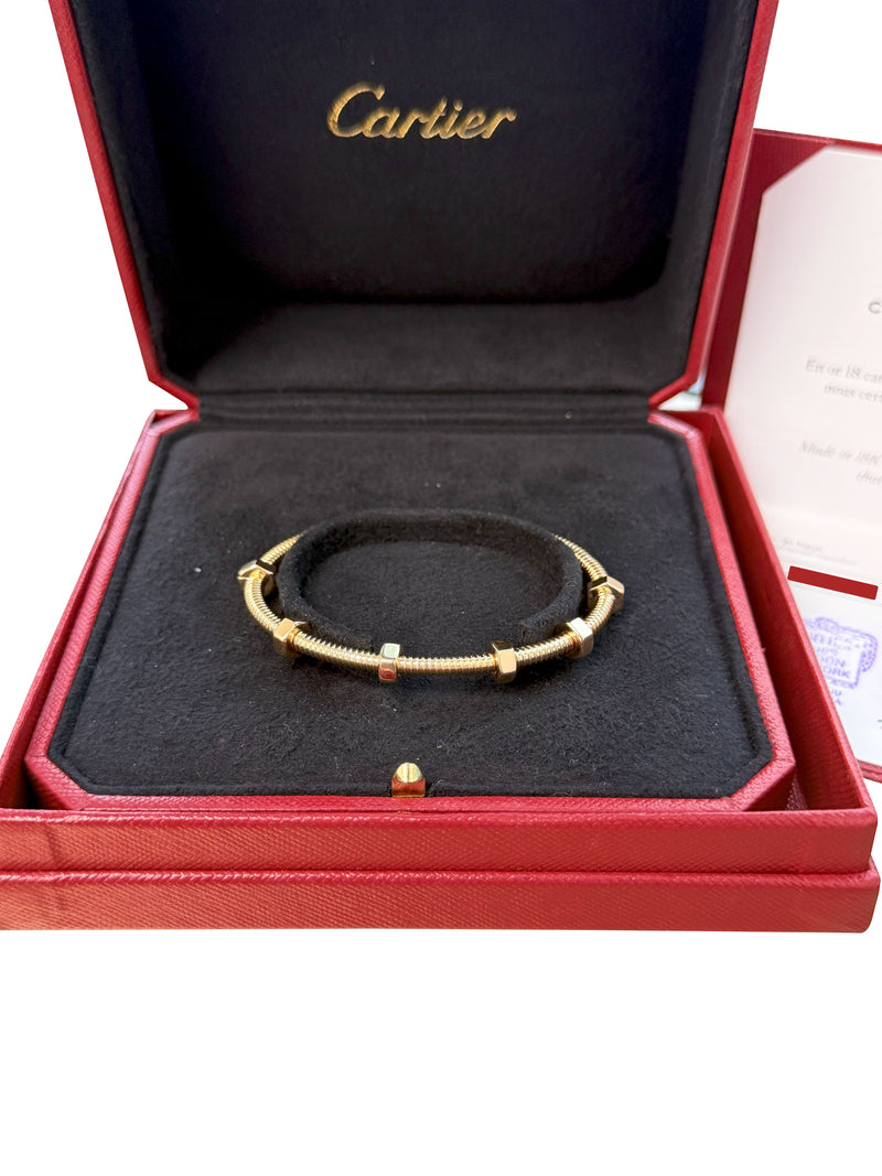 Cartier Ecrou De Cartier Bracelet 18K Rose Gold Size 17 Banlge