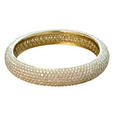 24.34ct Full Pavé Diamond Flawless Bangle 18K Yellow Gold VVS Clarity E–F Color