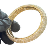 24.34ct Full Pavé Diamond Flawless Bangle 18K Yellow Gold VVS Clarity E–F Color