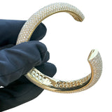 24.34ct Full Pavé Diamond Flawless Bangle 18K Yellow Gold VVS Clarity E–F Color