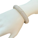24.34ct Full Pavé Diamond Flawless Bangle 18K Yellow Gold VVS Clarity E–F Color