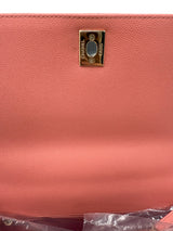 Chanel Coco Handle Flap Grained Calfskin Leather Handbag Pink