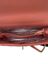 Chanel Coco Handle Flap Grained Calfskin Leather Handbag Pink