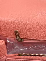 Chanel Coco Handle Flap Grained Calfskin Leather Handbag Pink