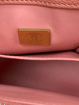 Chanel Coco Handle Flap Grained Calfskin Leather Handbag Pink